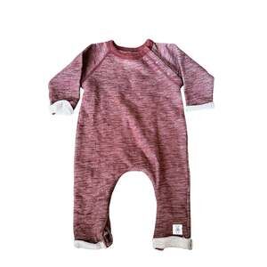 Small Rags Burgundy Heathered Cotton Baby Coverall Size 68 (3–6M)